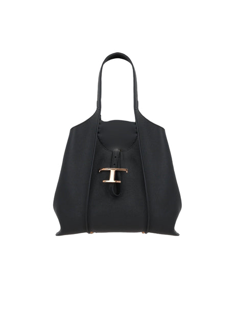 Timeless Small Grainy Leather Shopping Bag-TOD'S-JOHN JULIA