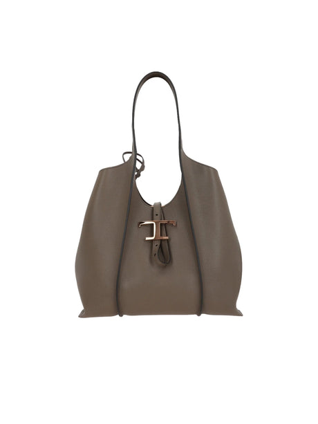 Timeless Small Grainy Leather Shopping Bag-TOD'S-JOHN JULIA