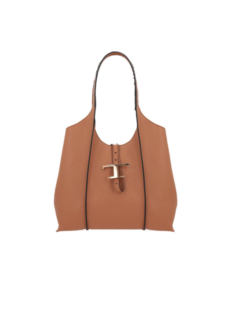 Timeless Small Grainy Leather Shopping Bag-TOD'S-JOHN JULIA