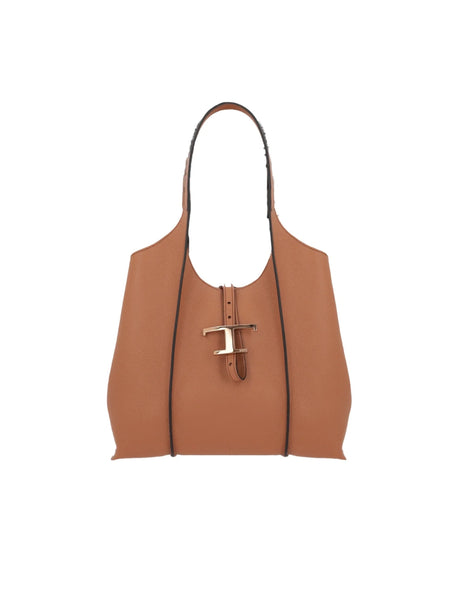 Timeless Small Grainy Leather Shopping Bag-TOD'S-JOHN JULIA