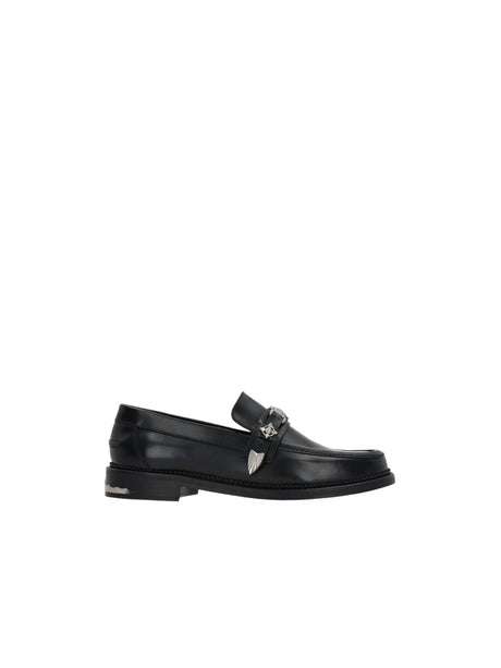 Buckle-detailed Leather Loafers-TOGA VIRILIS-JOHN JULIA