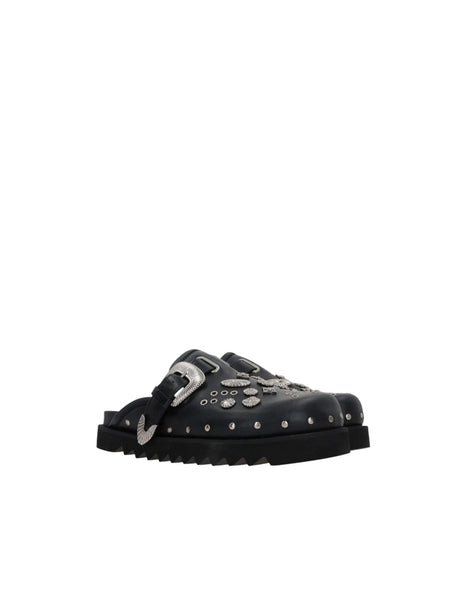 Studded Leather Mules-TOGA VIRILIS-JOHN JULIA