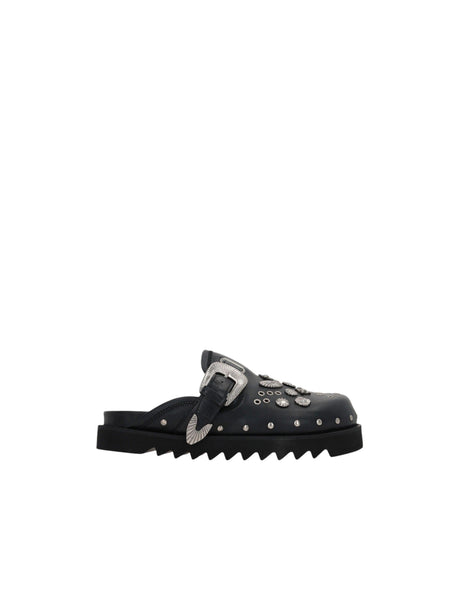 Studded Leather Mules-TOGA VIRILIS-JOHN JULIA