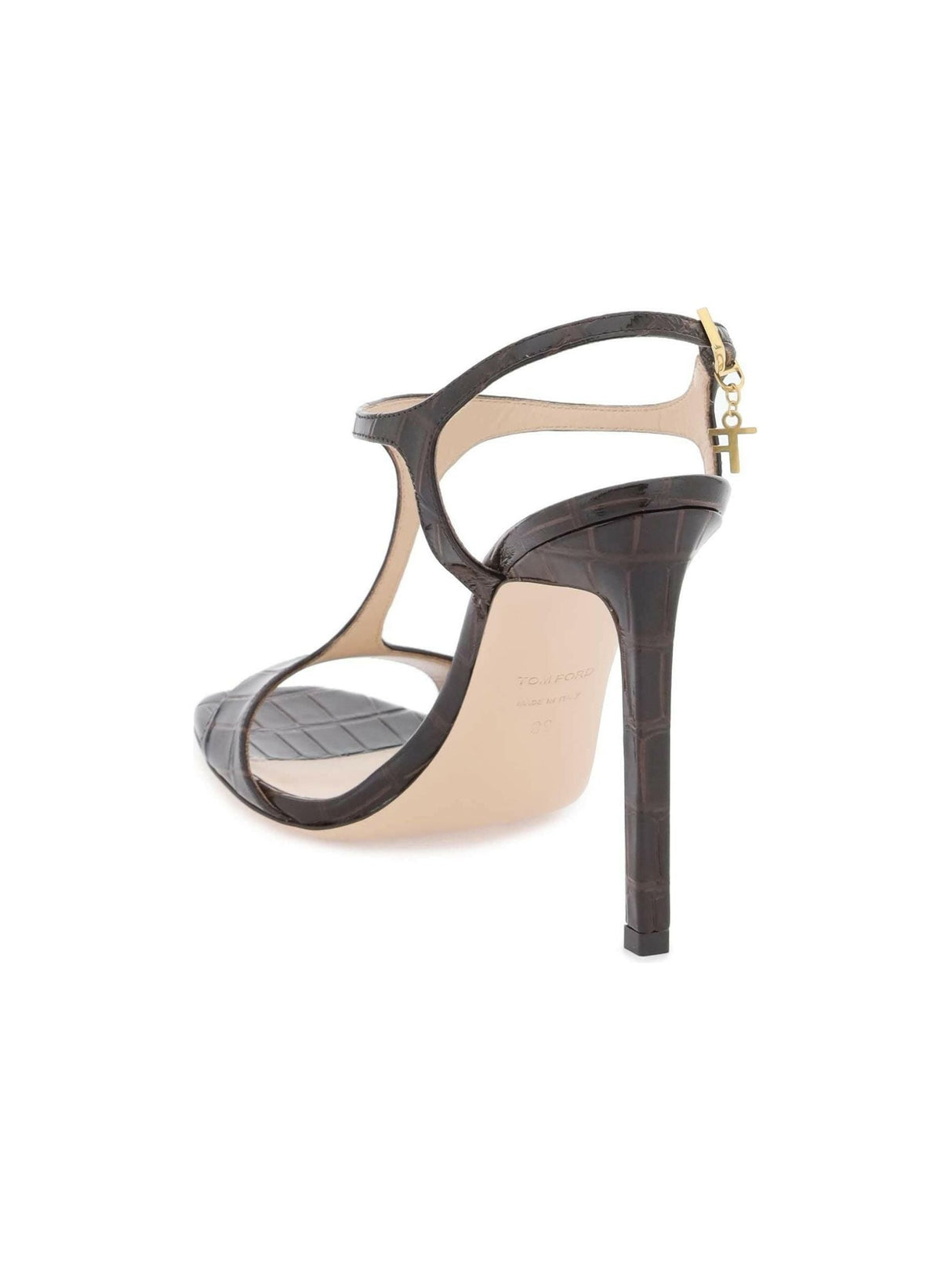 Angelina Sandals In Croco Embossed Glossy Leather TOM FORD JOHN JULIA.