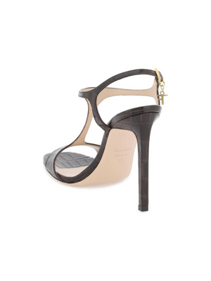 Angelina Sandals In Croco Embossed Glossy Leather TOM FORD JOHN JULIA.