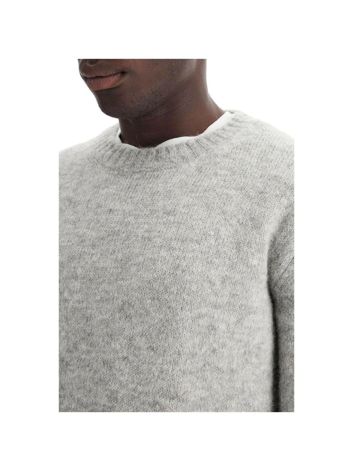 Brushed Alpaca Crewneck Sweater.