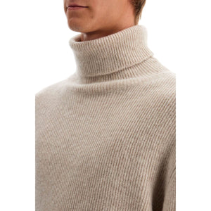 Cashmere and Silk Turtleneck Sweater High-Neck Loose Fit