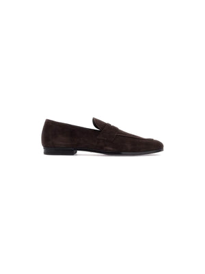 Classic Suede Loafers Unlined Interior Leather Insole Rubber Sole - Men > Shoes > Loafers