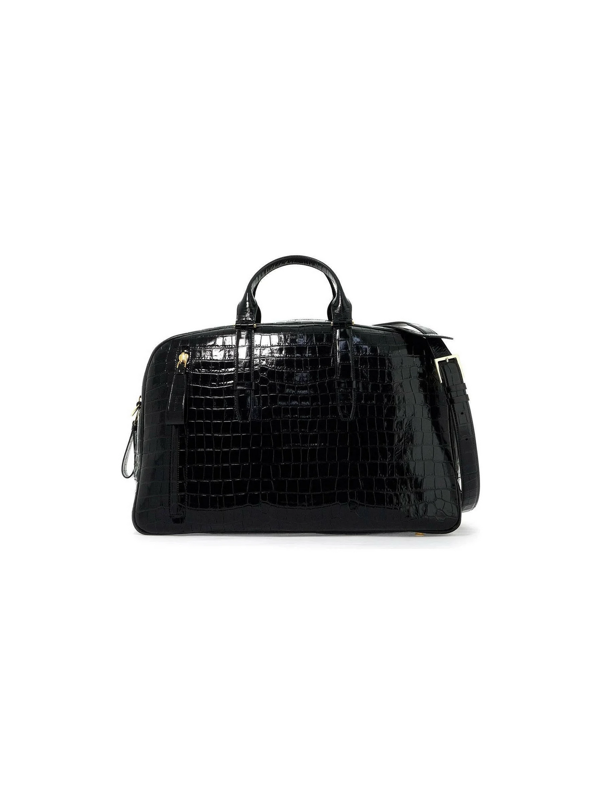 Croc-Embossed Leather Buckley Bowling Bag.