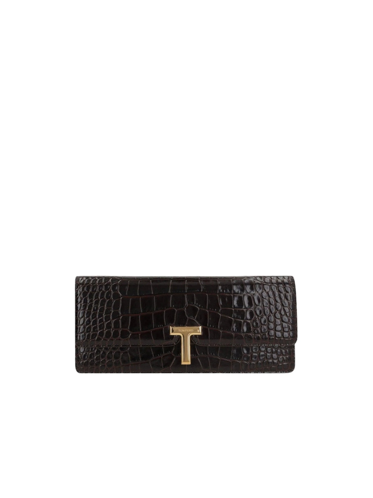 Crocodile-embossed Leather Clutch-TOM FORD-JOHN JULIA