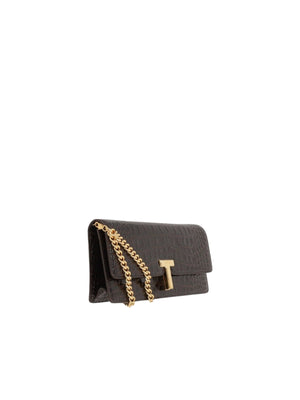 Crocodile-embossed Leather Clutch-TOM FORD-JOHN JULIA