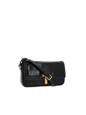 Crocodile-Embossed Leather T Shoulder Bag-TOM FORD-JOHN JULIA