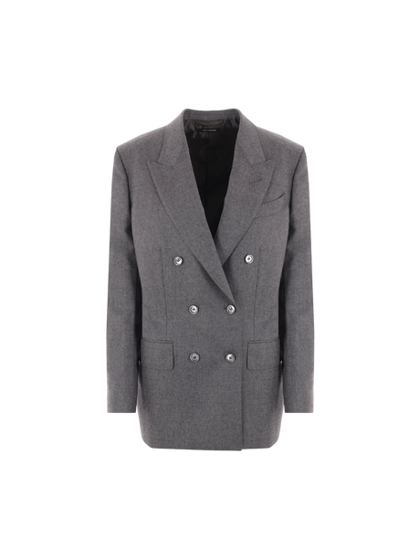 Double-breasted Wool Jacket-TOM FORD-JOHN JULIA