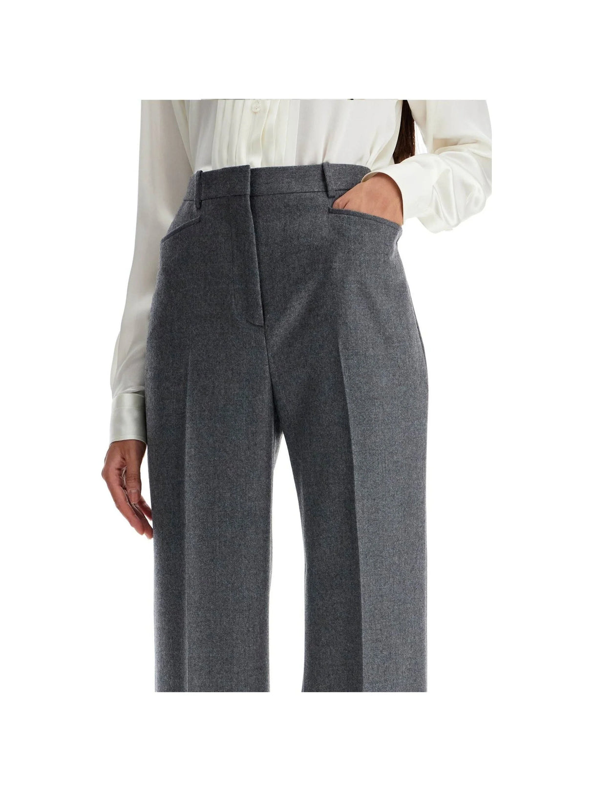 Flannel Bootcut Trousers - Women > Clothing > Trousers > Trousers