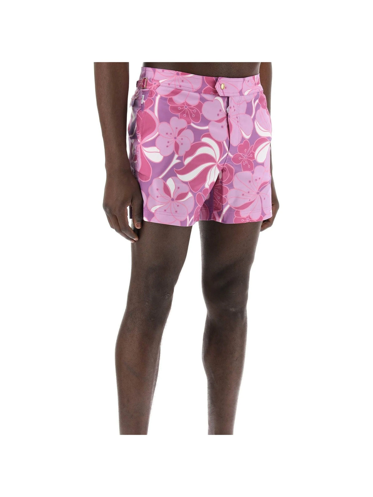 TOM FORD-Floral Patterned Technical Shorts-JOHN JULIA