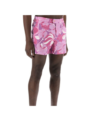 TOM FORD-Floral Patterned Technical Shorts-JOHN JULIA