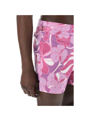 TOM FORD-Floral Patterned Technical Shorts-JOHN JULIA