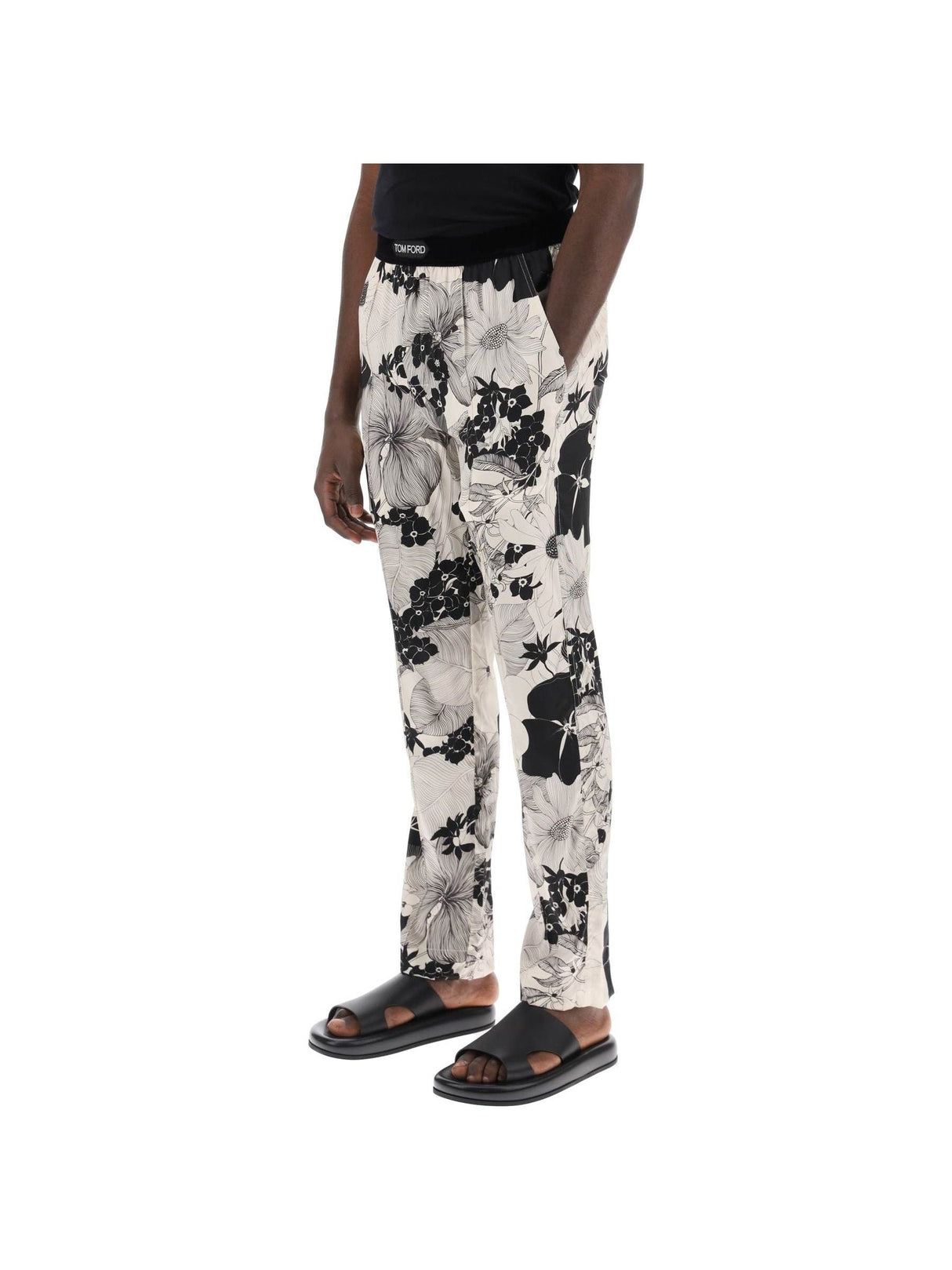 Pajama Pants In Floral Silk