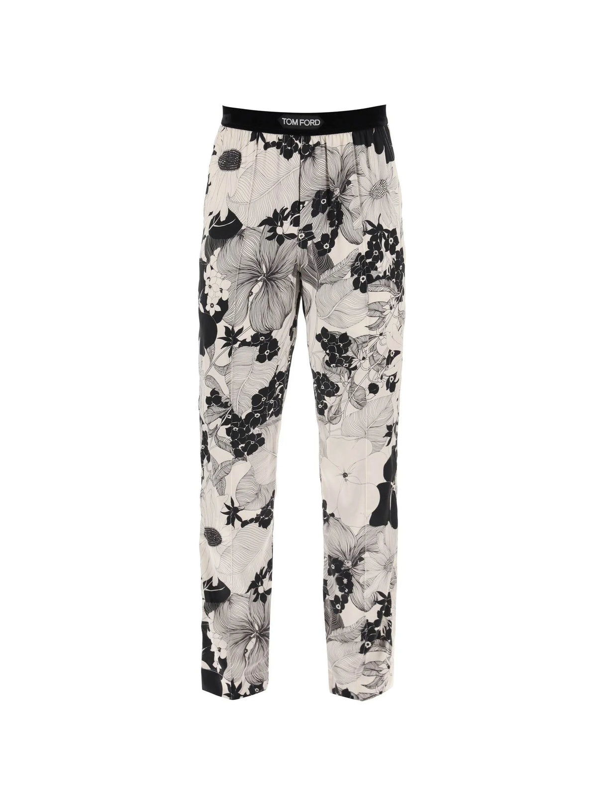 Pajama Pants In Floral Silk