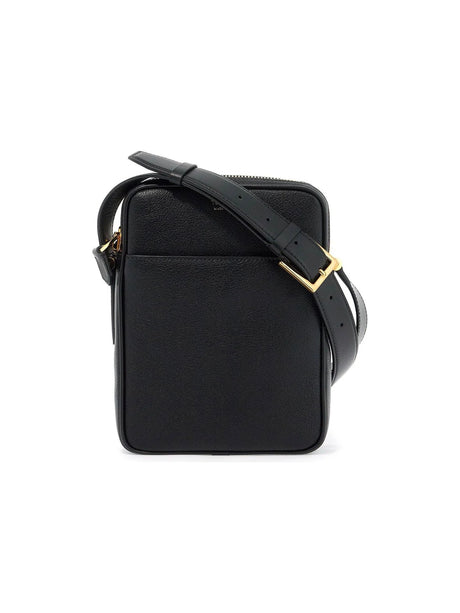 TOM FORD-Grained Leather Messenger Bag -JOHN JULIA.