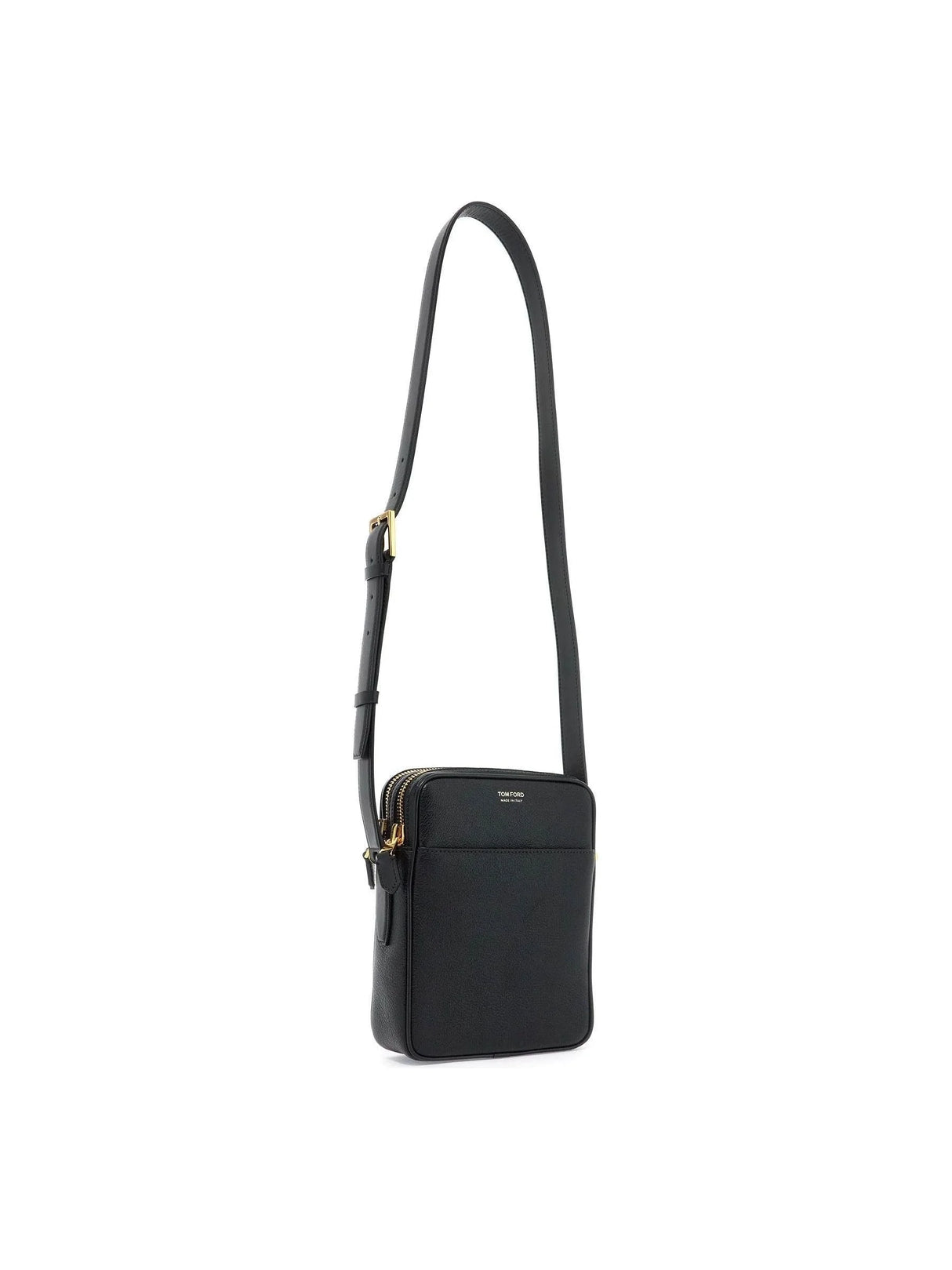 TOM FORD-Grained Leather Messenger Bag -JOHN JULIA.