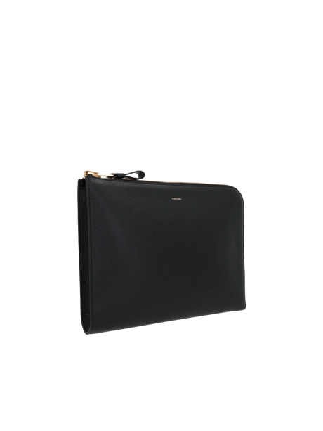 Grainy Leather Document Holder-TOM FORD-JOHN JULIA