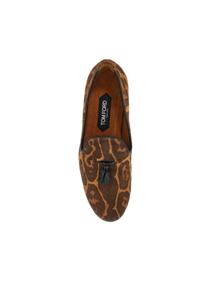 Leopard-Print Pony Hair Tasselled Loafers - Men > Shoes > Loafers