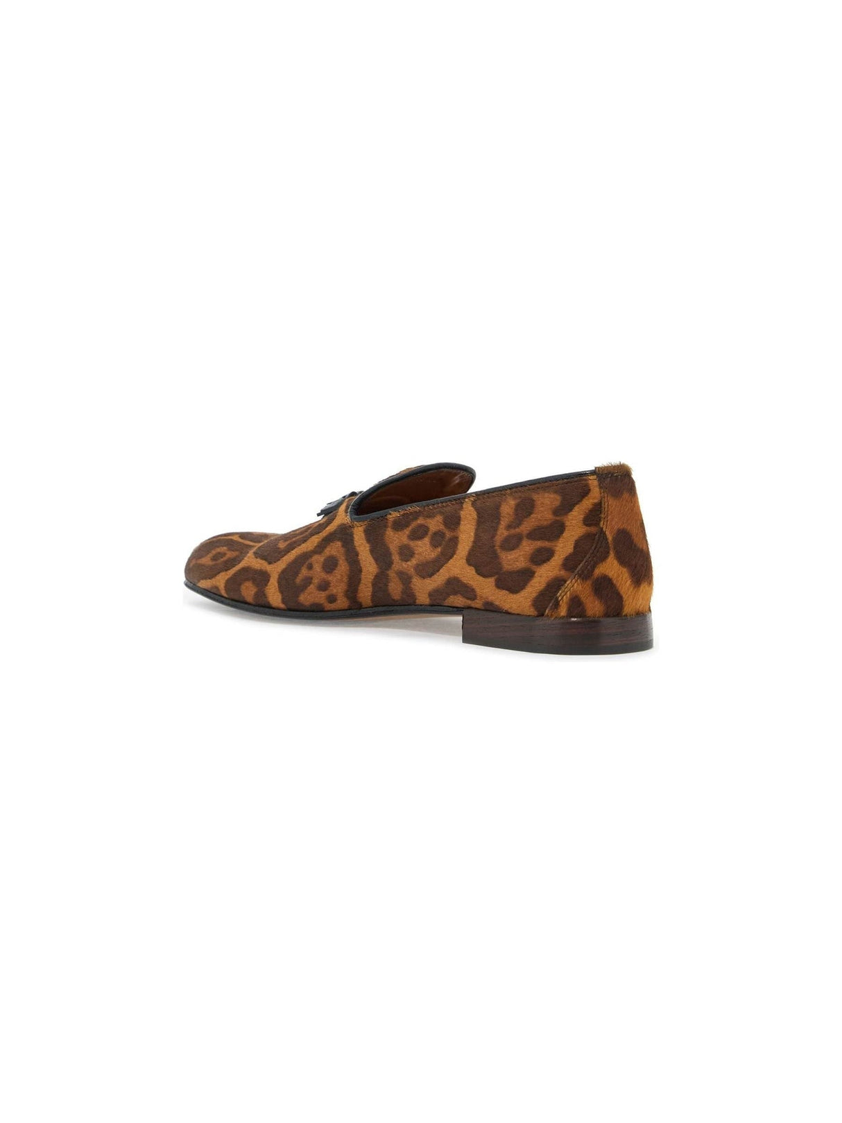 Leopard-Print Pony Hair Tasselled Loafers