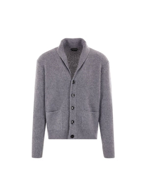 Ribbed Cashmere Silk Cardigan-TOM FORD-JOHN JULIA