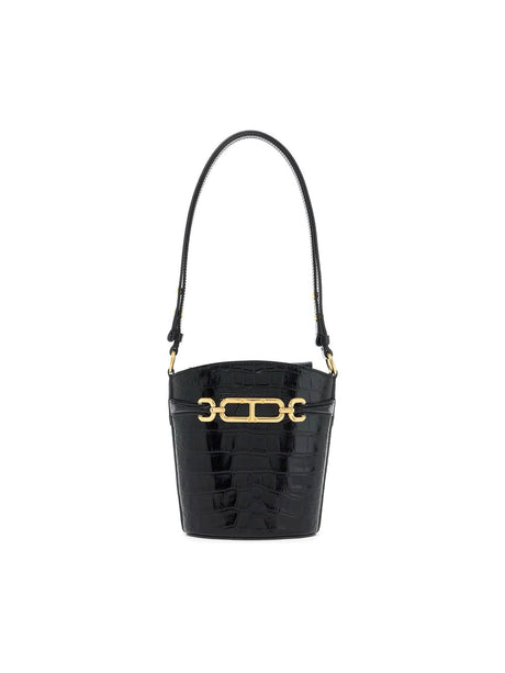 TOM FORD-Small Patent Croc-Embossed Whitney Bucket Bag -JOHN JULIA.