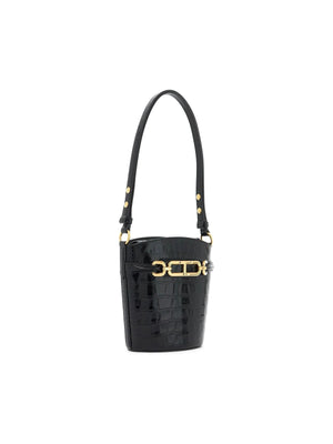 TOM FORD-Small Patent Croc-Embossed Whitney Bucket Bag -JOHN JULIA.