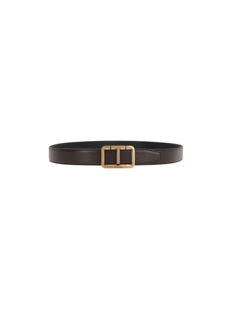 T Smooth Leather Belt-TOM FORD-JOHN JULIA