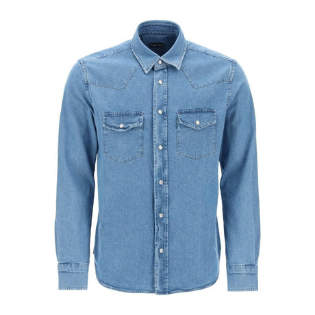 Washed Indigo Denim Western Shirt TOM FORD JOHN JULIA.