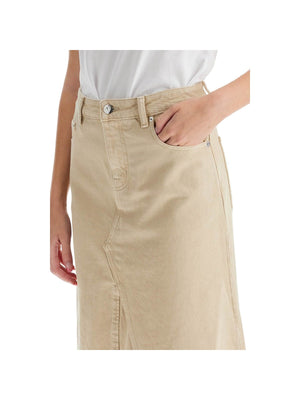 Cotton Denim Trapeze Skirt