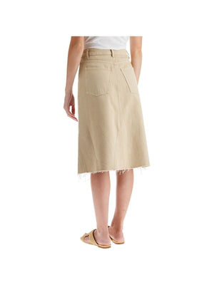 Cotton Denim Trapeze Skirt - Women > Clothing > Skirts > Midi