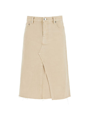 Cotton Denim Trapeze Skirt