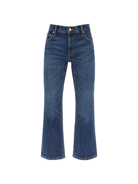 Cropped Flared Denim Jeans-Tory Burch-JOHN JULIA