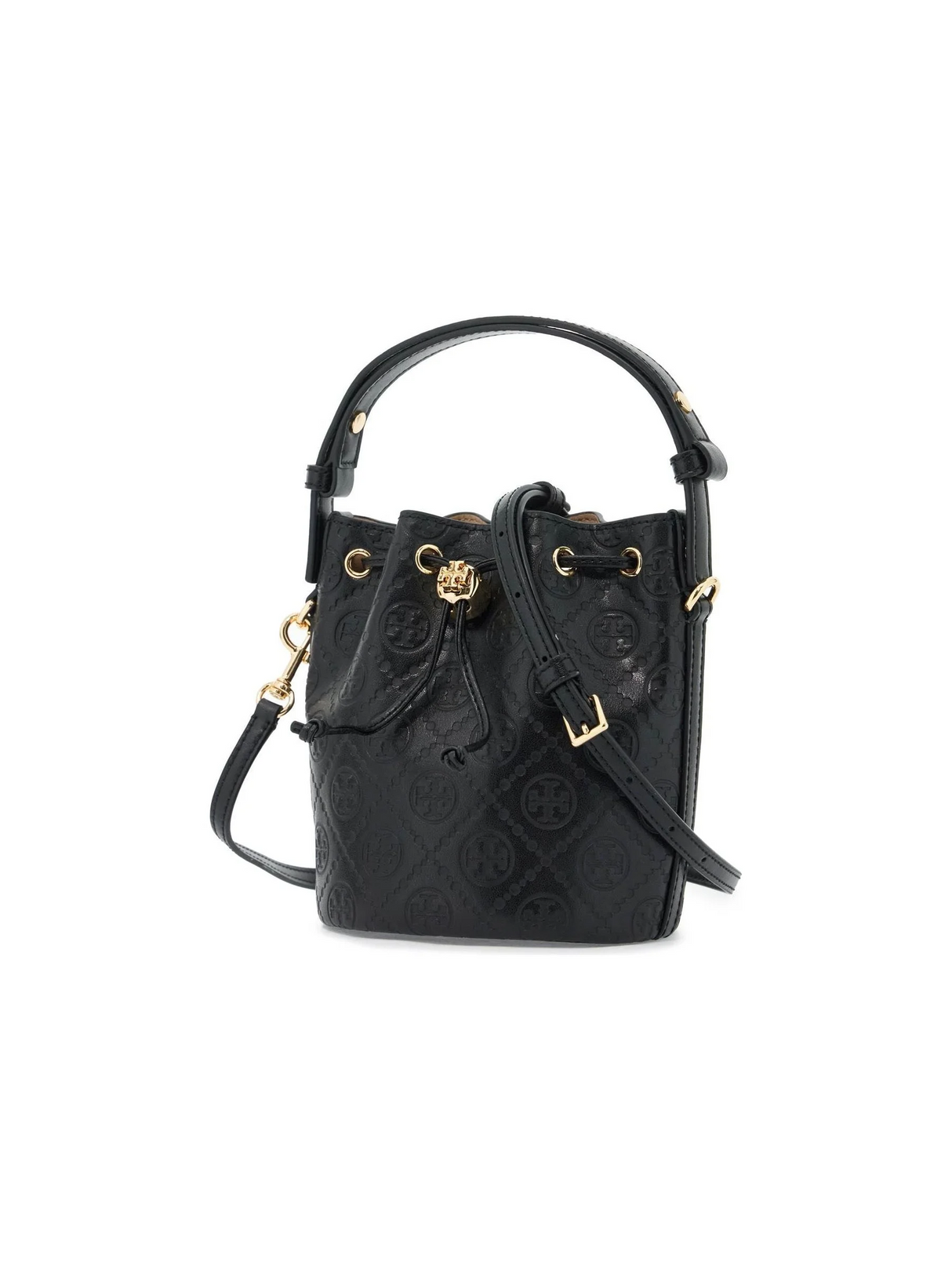 Mini T Monogram Leather Bucket Bag