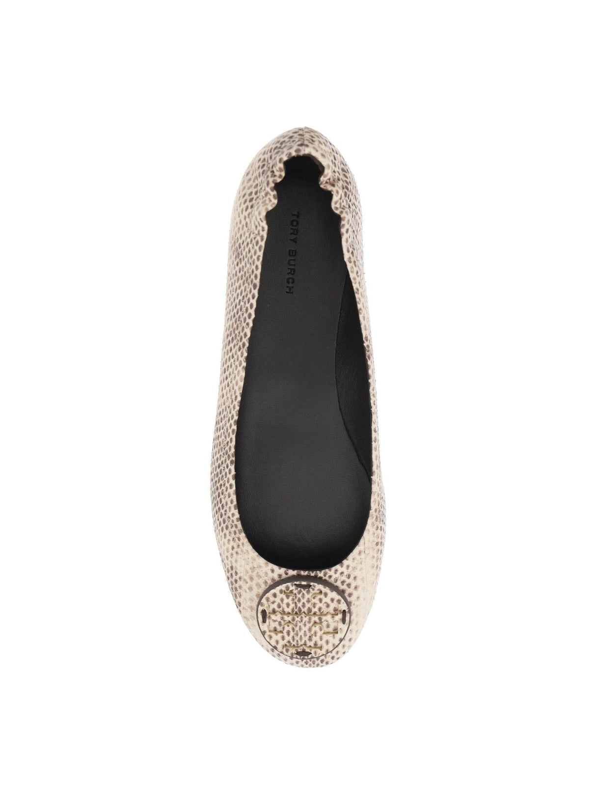 Python Leather Minnie Travel Ballerinas