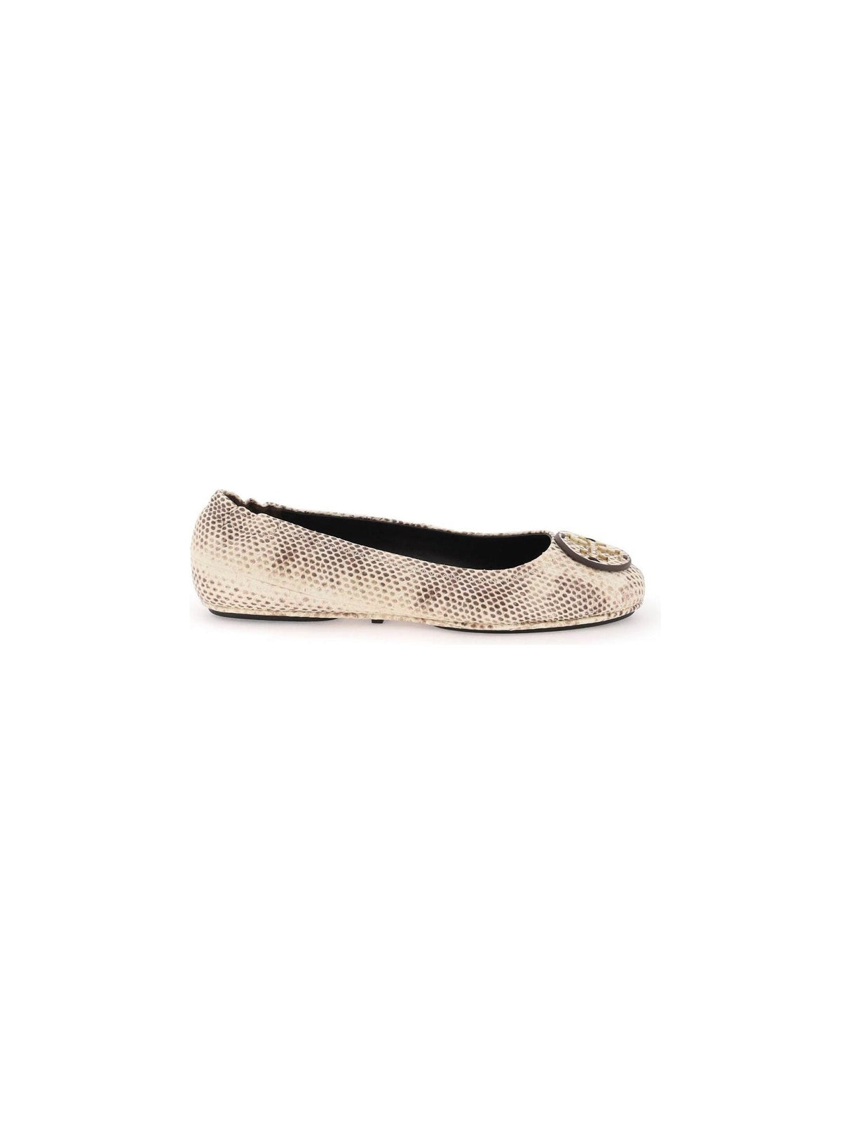 Python Leather Minnie Travel Ballerinas