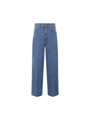 Organic Denim Wide-leg Jeans-TOTEME-JOHN JULIA