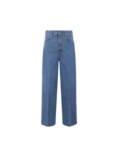 Organic Denim Wide-leg Jeans-TOTEME-JOHN JULIA