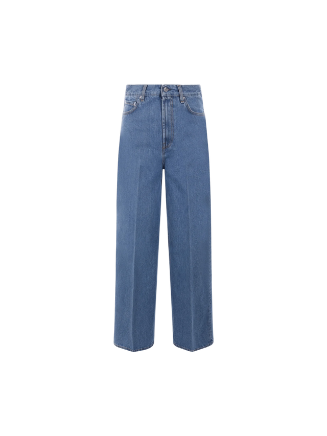 Organic Denim Wide-leg Jeans-TOTEME-JOHN JULIA