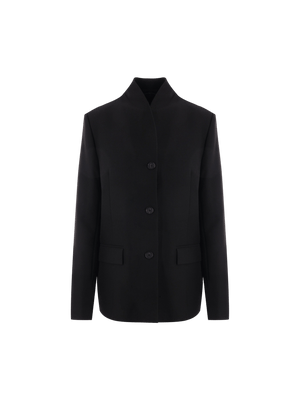 Single-breasted Grain De Poudre Jacket-TOTEME-JOHN JULIA