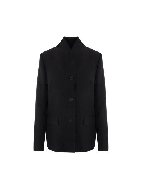 Single-breasted Grain De Poudre Jacket-TOTEME-JOHN JULIA