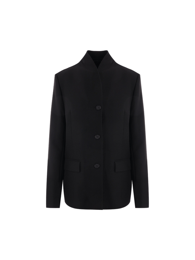 Single-breasted Grain De Poudre Jacket-TOTEME-JOHN JULIA