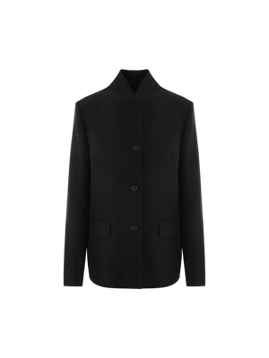 Single-breasted Grain De Poudre Jacket-TOTEME-JOHN JULIA