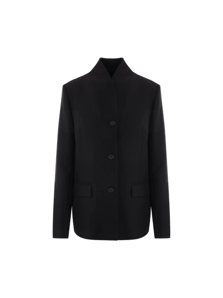 Single-breasted Grain De Poudre Jacket-TOTEME-JOHN JULIA