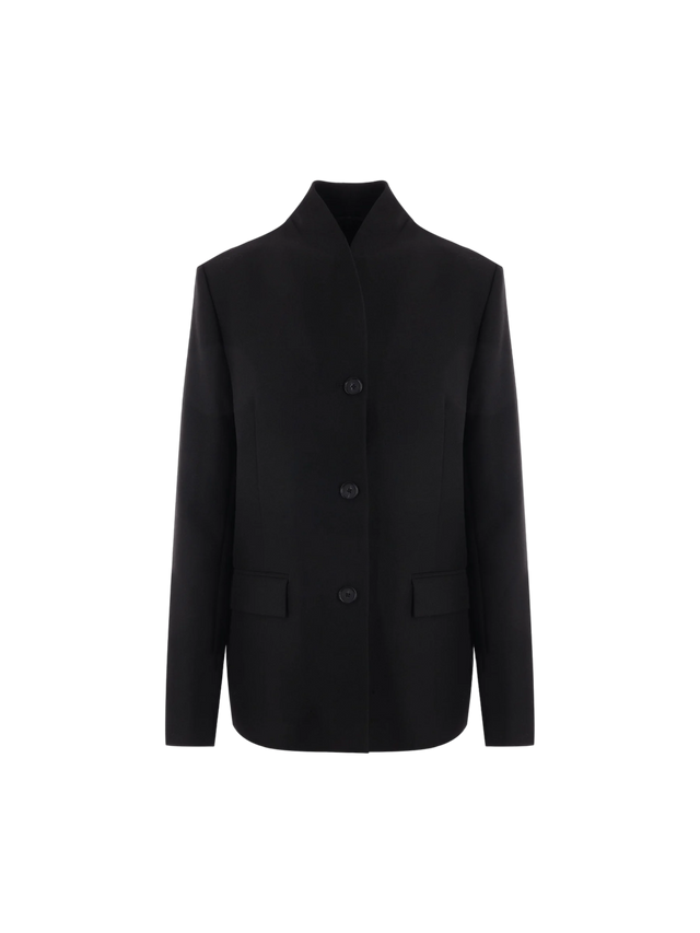 Single-breasted Grain De Poudre Jacket-TOTEME-JOHN JULIA