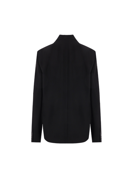 Single-breasted Grain De Poudre Jacket-TOTEME-JOHN JULIA